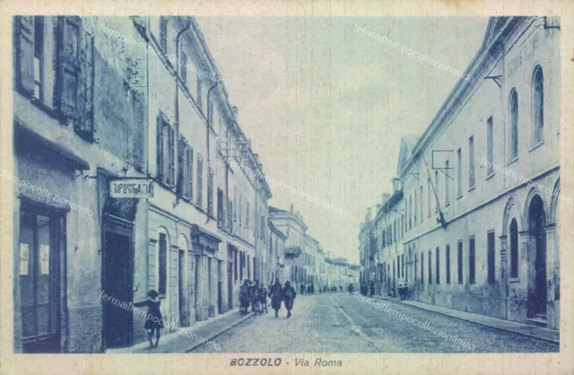 p396 cartolina bozzolo via roma  tipografia 1941 provincia di mantova