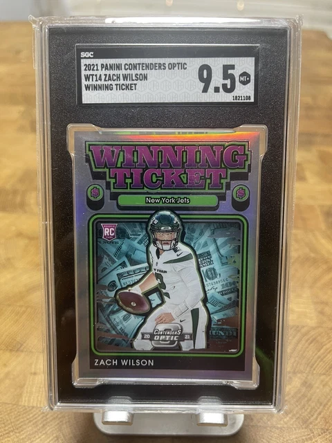 2021 Panini Contenders Optic Zach Wilson Winning Ticket Sgc 9.5