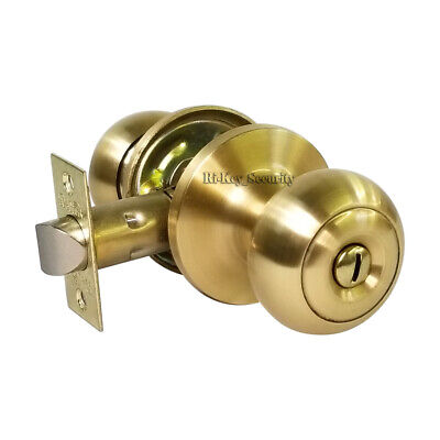 High Quality Door Knob Privacy Lock Interior Bathroom Bedroom Satin Brass