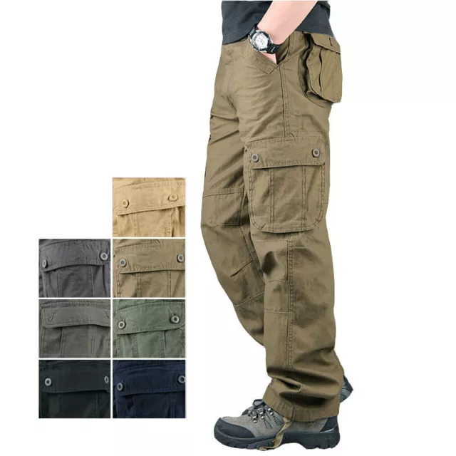 Herren Cargo Hose Outdoor Wandern Arbeitshose Loose Fit Freizeit Hose Workwear