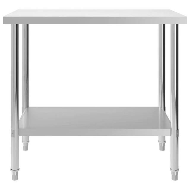 TESUGN Edelstahl Arbeitstisch, 3 Böden Küchen Schwerlastregal Lagerregal Aufbewahrungsregal, Edelstahltisch mit Höhenverstellbarer Ablage, Ablagetisch für Küche Restaurant, 80X80X40 cm