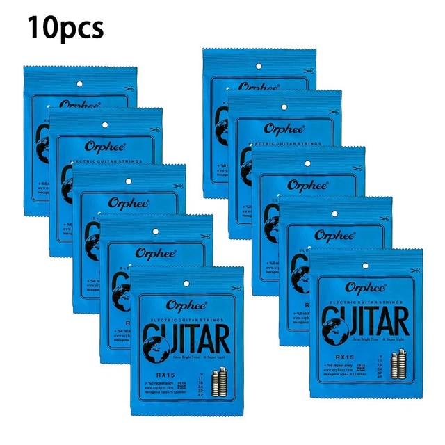 Cordes Guitare électrique 9-42 | Nickel Enroulé | Inclut 6 Médiators | Pour Guitares électroacoustiques