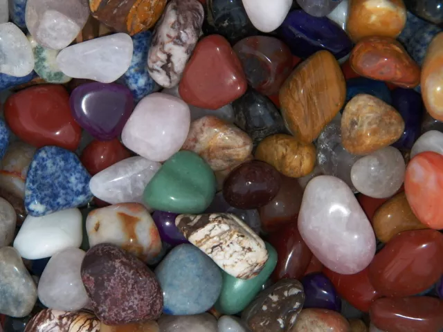 3000 Carat Lots of Size #7 Tumbled Polished Gemstones + A FREE Faceted Gemstone