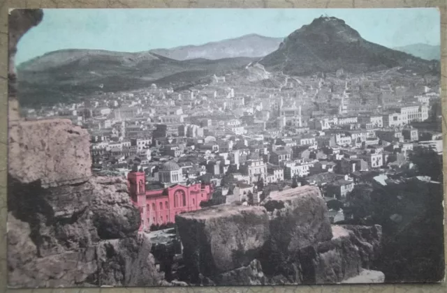 Aerial view Athens & Lycabettus Greece Postcard