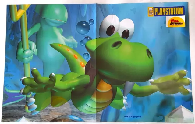 "TUTTO PLAYSTATION"  Poster  bifacciale "CROC 2 / ..... / 44,5 X 28,5 cm. circa