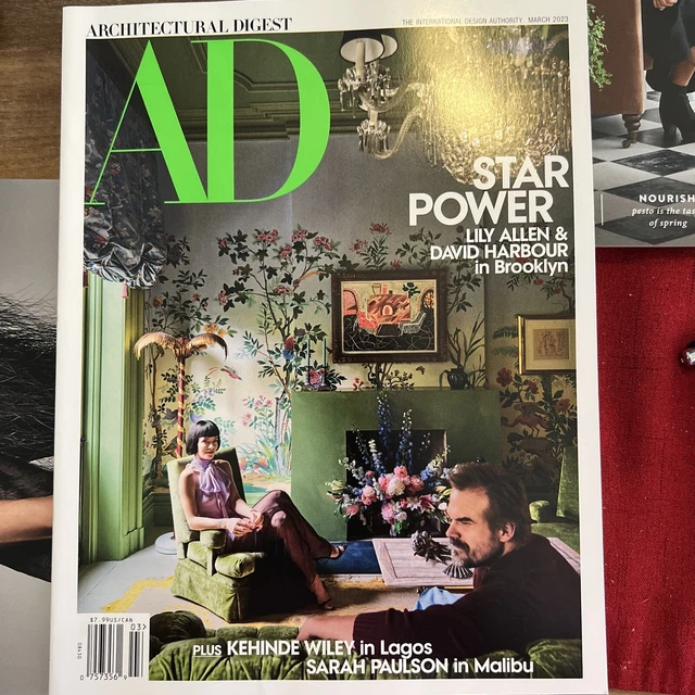 ARCHITECTURAL DIGEST MAGAZINE March 2023 Lily Allen David Harbour + '23