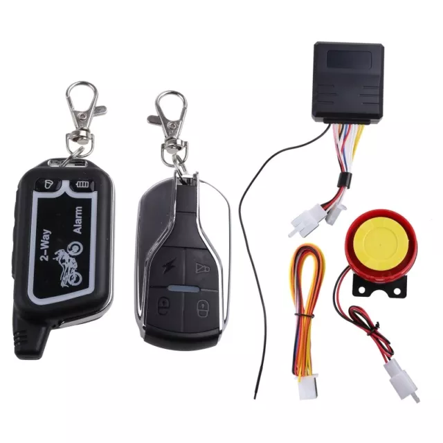 Two Way Motorcycle Alarm System with Remote Control LED Display Warning 3