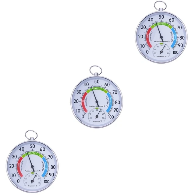 Igrometro Termometro Da Interno/Esterno - Misuratore Umidit&agrave; 0-100% RH, Diametro 7.2 Cm (Oro)