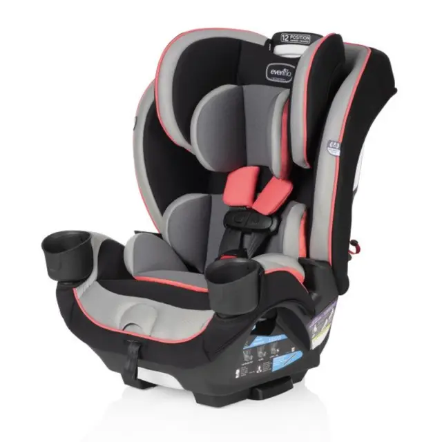 Kids Toddler Booster Car Seat 4-in-1 Adjustable Convertible High Back Orange