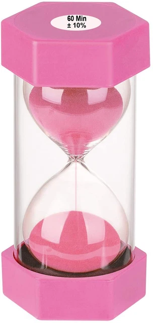 60 Minute Sand Timer Hourglass, SuLiao Unbreakable Pink Sand Watch 60 Minute,...
