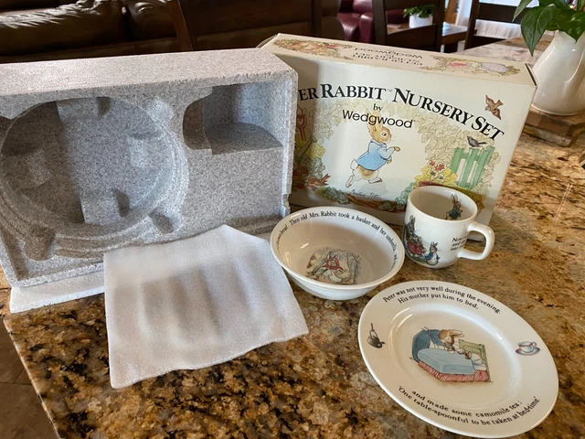 Vintage Peter Rabbit Nursery Set by Wedgwood. Never Used... Original Box!
