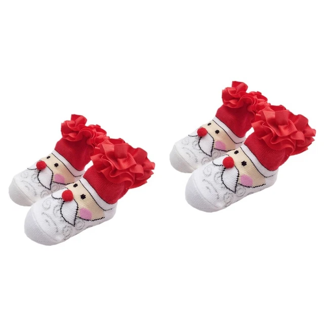 2x Bambino Presa Calzini Natale Calzini Slipper Bambini Pavimento Pantofola