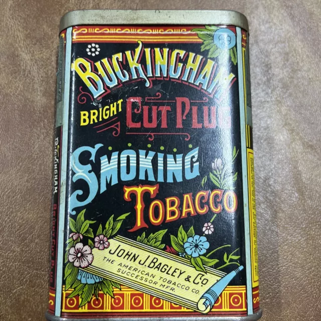 Vintage advertising Buckingham smoking tobacco vertical pocket tin-Empty