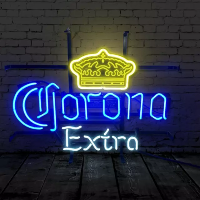 19"x15"Corona Extra Neon Sign Light Tiki Bar Pub Wall Hanging Nightlight Artwork