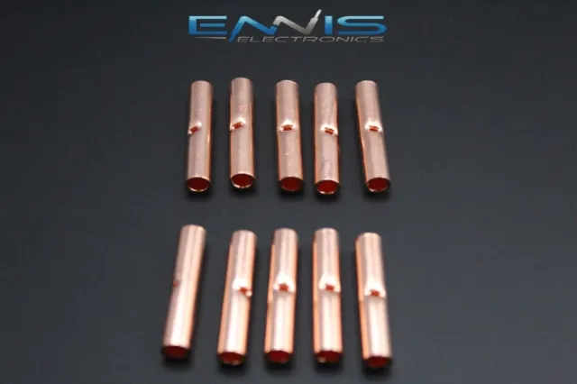 8 Gauge Copper Butt Connector 10 Pk Crimp Terminal Awg Battery Cur8