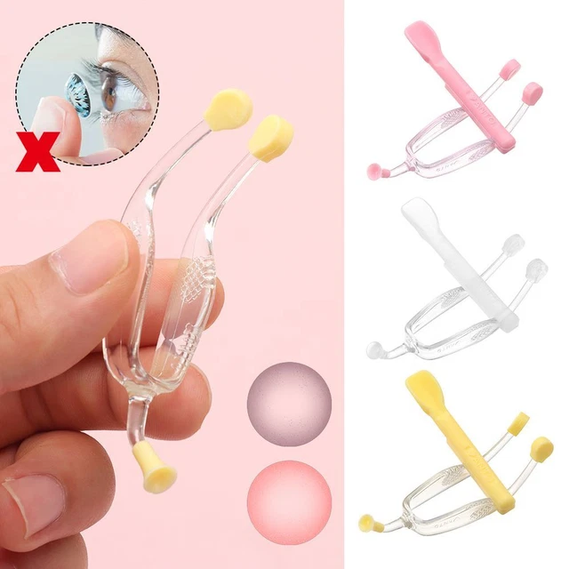 Cuidado de los ojos encaje suave lápiz pinzas juego de lentes de contacto insertor