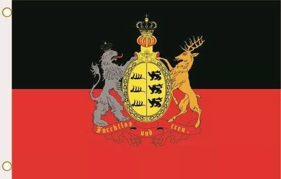 Flagge Fahne Königreich Württemberg furchtlos & treu 90 x 150 cm zum Hissen