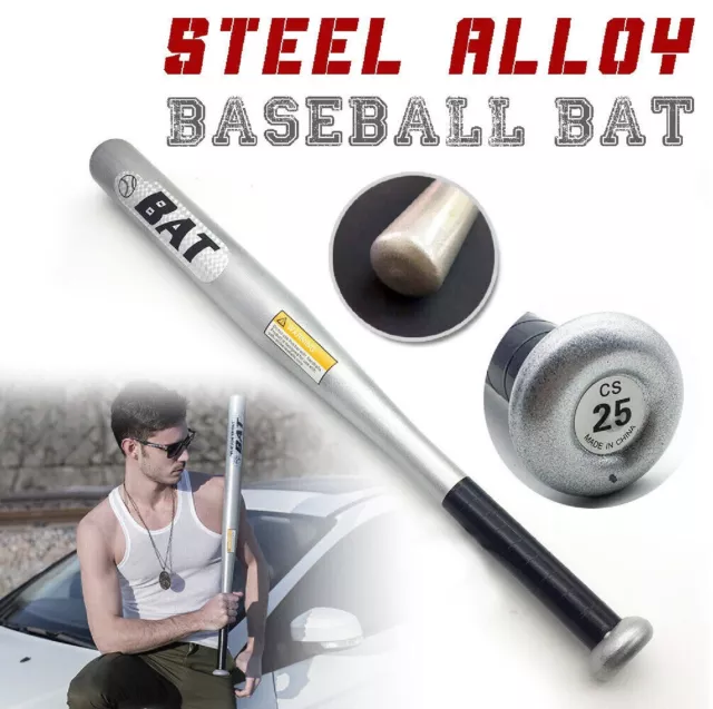 Steel Alloy Silver Baseball Bat Racket Softball Bat Self Defense Outdoor Sports
