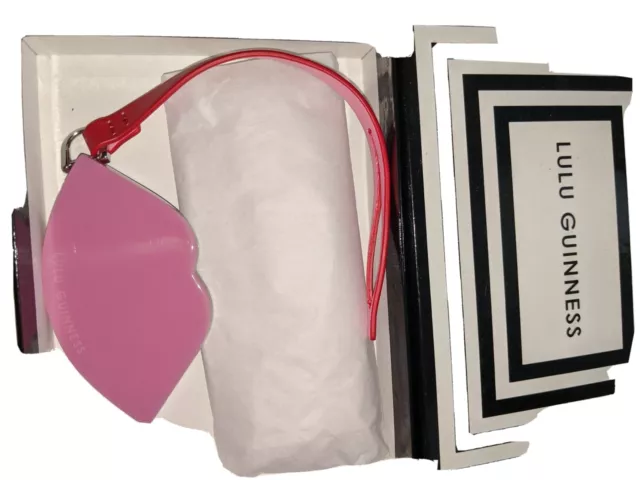 Lulu Guinness Lips Pink Red Mirror Tag