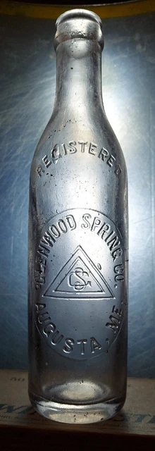 Glenwood Springs Co. Soda Bottle Vintage Embossed Logo Augusta Maine Glenwood Springs Co. Soda Bottle Vintage Embossed Logo Augusta Maine