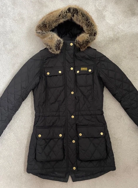 BARBOUR INTERNATIONAL WOMANS Enduro Quilted Jacket Black Size