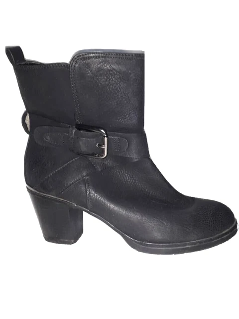 ⭐DAME ROSE⭐Femme Bottines Noir Moyen Talon Ankle Boots Botas Pointure 38