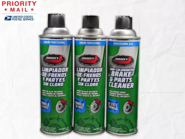 Johnsens Professional Brake & Parts Cleaner 13 oz can - 3 Pk of Fresh Inventory