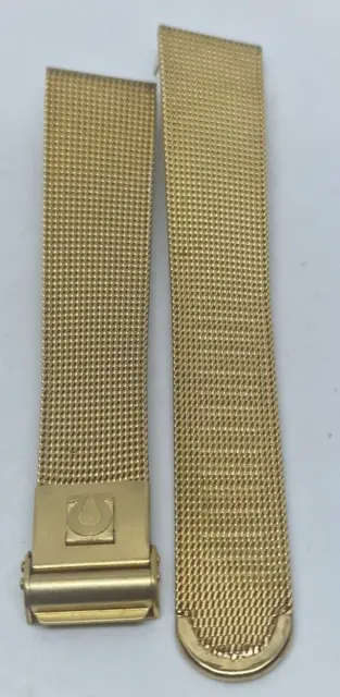 Rarissimo bracciale mesh Omega originale 5927/204 mm17 placcato oro giallo n.o.s