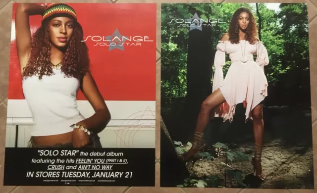 Beyonce SOLANGE Big 24x30 DOUBLE SIDE PROMO POSTER 4 Star CD MINT Destinys Child