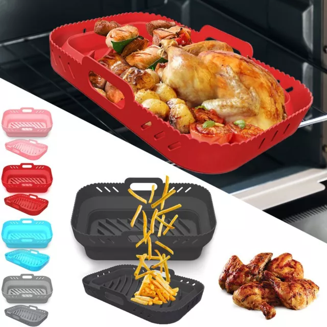 Baking Basket Reusable Foldable Silicone Pot For NINJA Air Fryer Baking Pan