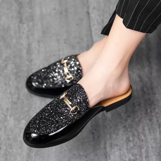 Summer Men Black Half Shoes Breathable Slip-on Half Slippers Man Outdoor Shoes