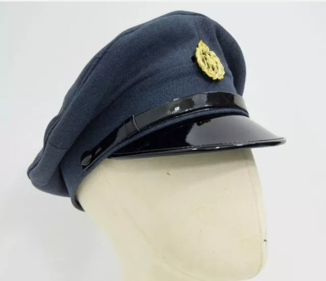 WW2 1942 British RAF Peak Cap With Metal Badge Kings Crown Royal Air Force Army