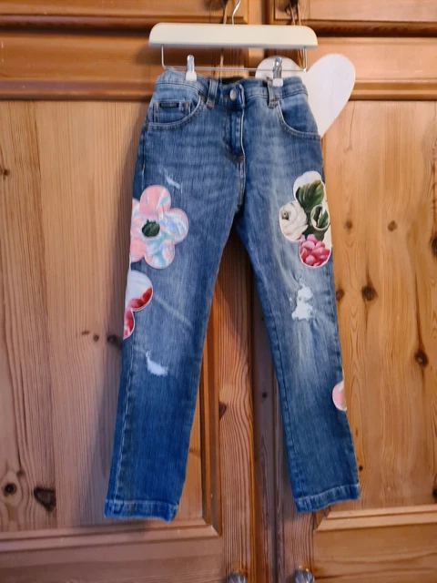 Jeans Floreali Dolce & Gabbana Bambina Età 5 Anni