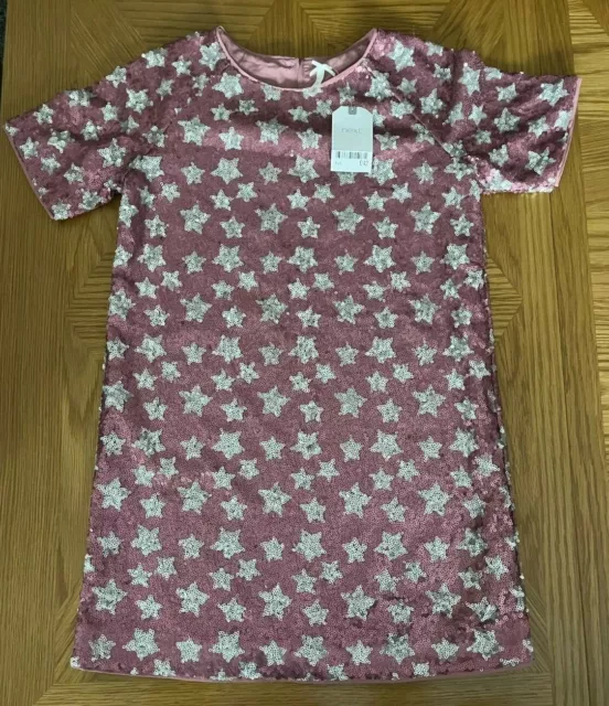 Next Girls Pink & Silver Star Occasion Dress - Age 9 Years - Cost £42.00 - BNWT