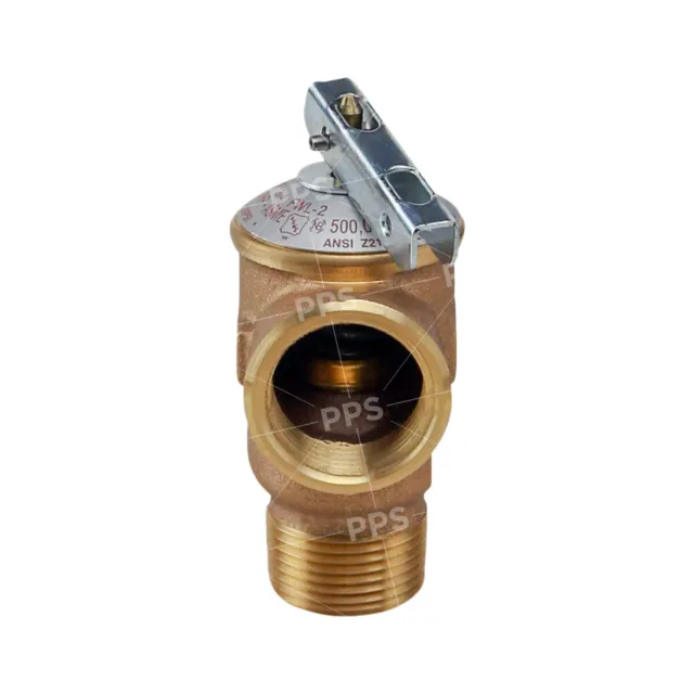 Forged Brass Pressure Relief Valve for Tankless Water Heater, 3/4 in. FIP x MIP