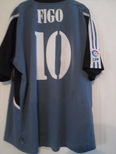 Maillot Real Madrid Figo #10 Domicile 2001/02 – Taille 2XL Homme, Blanc, Occasion