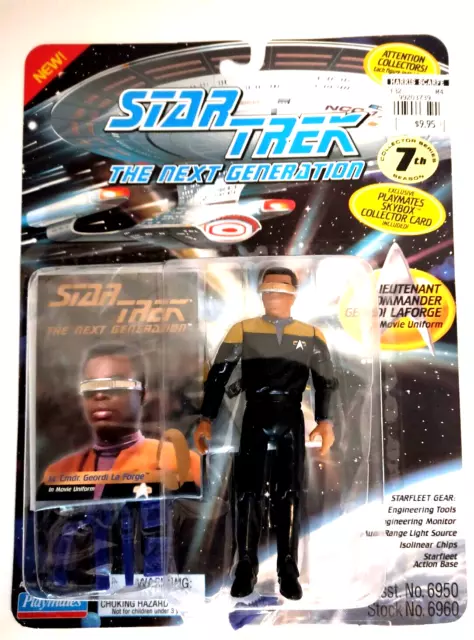 Star Trek TNG Lt Commander Geordi Laforge Playmates Action Figure 7th Season MOC