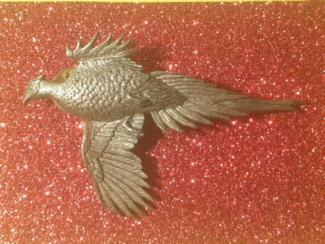 VINTAGE A R BROWN SIGNED PEWTER LARGE PHEASANT (No B4) PIN BADGE BROOCH