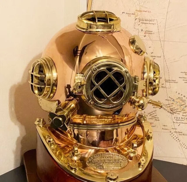 MARK V US Navy Full Size Copper And Brass Diving Helmet Exclusive ...