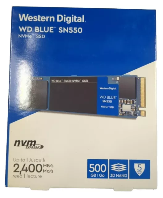 Western Digital Azul SN550 NVMe 500 GB, interno M.2 2280 (WDS500G2B0C) sólido...