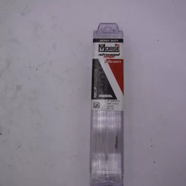 25 Pack 9" Morse Reciprocating BiMetal Saw Blades RBWP94214T25