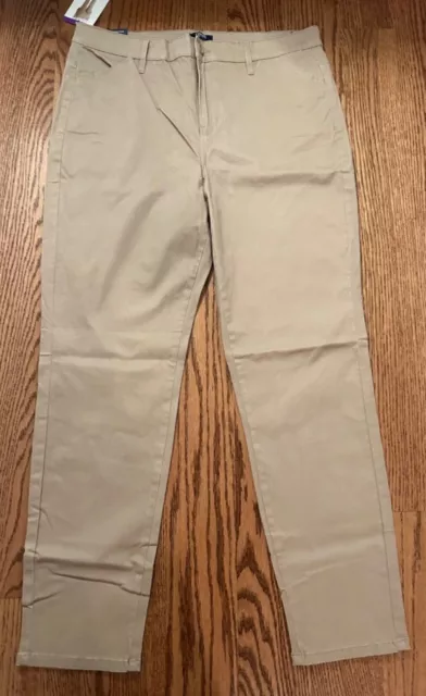 New Chaps Women's Pants Size 14 Khaki color Beige 98% Cotton