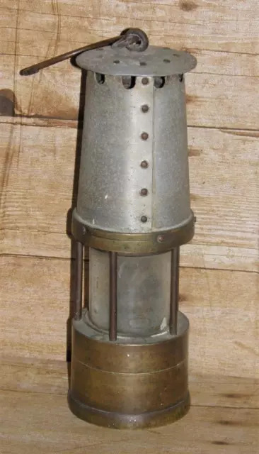 Antique Brass & Aluminum Mining Oil Safety Lamp By J.H Naylor Ltd Wigan 5