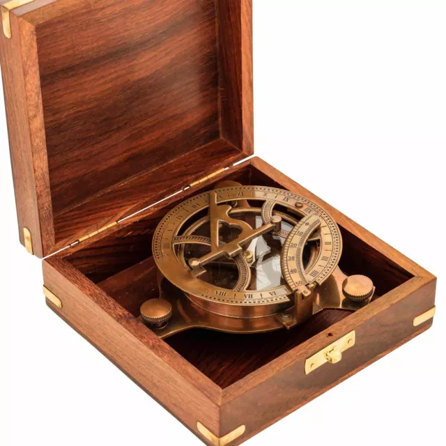 Sundial Compass in Gift Box Antique Replica Watch Navigation