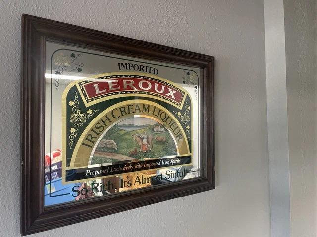 VINTAGE LEROUX IRISH Cream Liqueur Bar Mirror $13.99 - PicClick