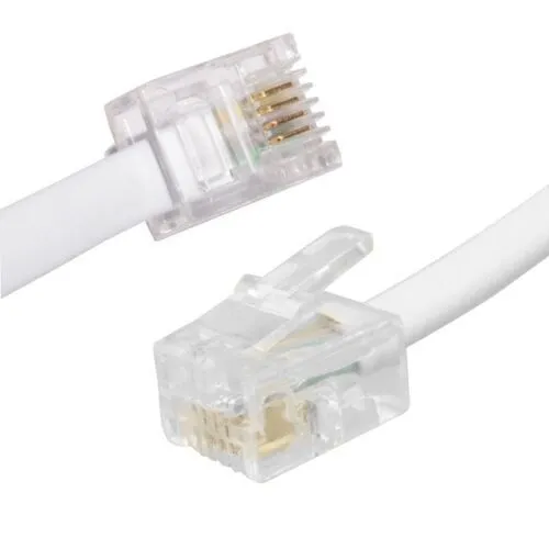 RJ11 To RJ11 Cable Lead 4 Pin ADSL Router Modem Phone 6p4c WHITE Long Wholesale