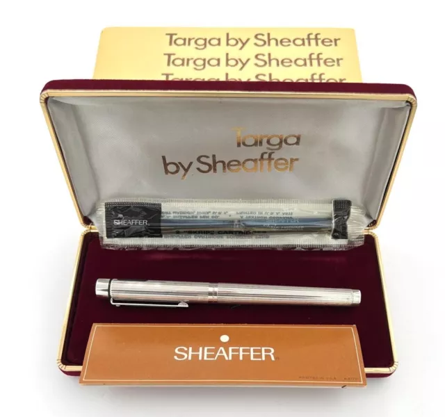 Sheaffer Targa 1004 fountain pen big size 925 sterling silver N O S in box