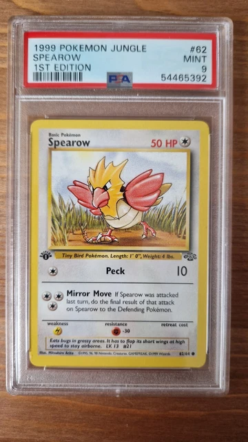 Pokemon Jungle 1st Edition Spearow 62/64 Psa 9