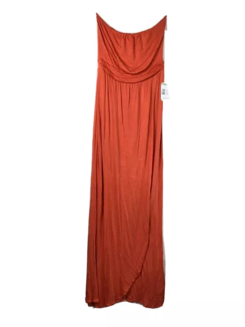 NEW QSW A Quiksilver Collection Women's Strapless Maxi Dress Size S Orange 36K 2