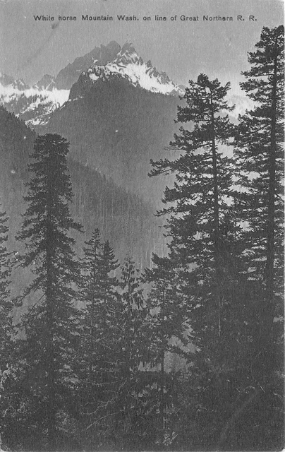 White Horse Mountain Washington 1909 Postcard On Great Northern RR Railroad